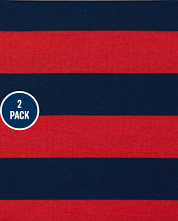 Pijamas de algodón ajustados a rayas para niño, paquete de 2