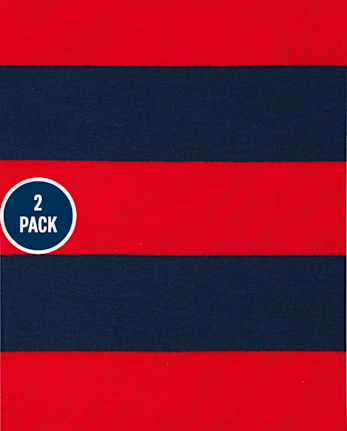 Lot de 2 pyjamas en coton ajustés à rayures pour garçon