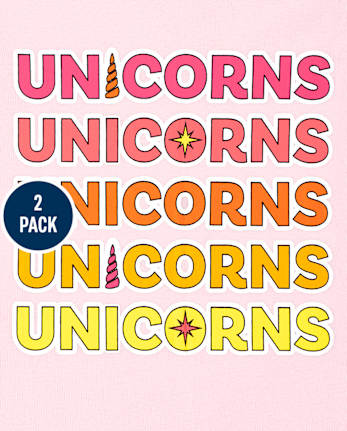 Girls Unicorn Mermaid Snug Fit Cotton Pajamas 2-Pack