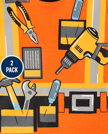 Unisex Baby And Toddler Construction Snug Fit Cotton Pajamas 2-Pack