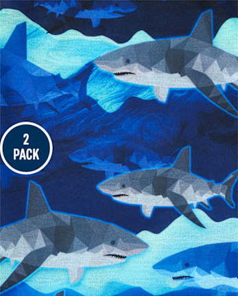 Boys Shark Aloha Pajamas 2-Pack