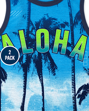 Boys Shark Aloha Pajamas 2-Pack