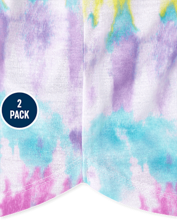 Girls Pool Floatie Tie Dye Pajamas 2-Pack