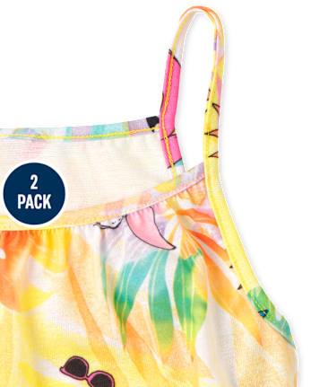 Girls Pool Floatie Tie Dye Pajamas 2-Pack