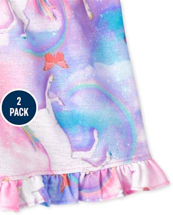 Girls Mermaid Unicorn Pajamas 2-Pack