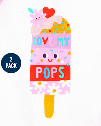 Lot de 2 pyjamas en coton ajustés Glow Love Popsicle pour bébé et toute-petite fille