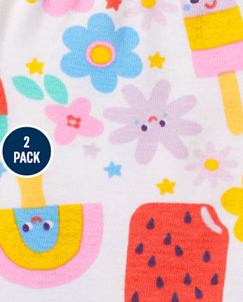Lot de 2 pyjamas en coton ajustés Glow Love Popsicle pour bébé et toute-petite fille