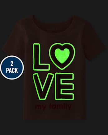 Pijamas de algodón ajustados con paleta Glow Love para bebés y niñas pequeñas, paquete de 2