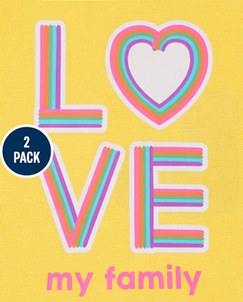 Pijamas de algodón ajustados con paleta Glow Love para bebés y niñas pequeñas, paquete de 2