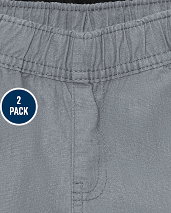 Baby And Toddler Boys Ripstop Pull On Cargo Shorts 2-Pack