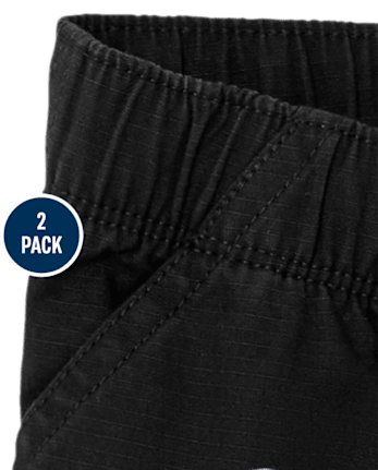 Baby And Toddler Boys Ripstop Pull On Cargo Shorts 2-Pack
