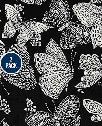 Paquete de 2 vestidos diarios con mariposas para niñas