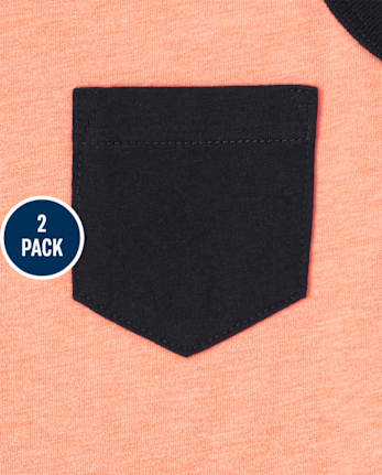 Pack de 2 camisetas sin mangas con bolsillo tropical para niños