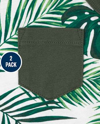 Pack de 2 camisetas sin mangas con bolsillo tropical para niños
