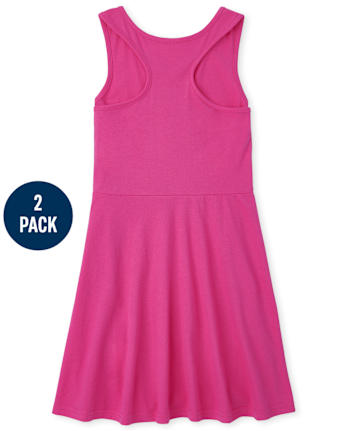 Vestido skater para niña, paquete de 2