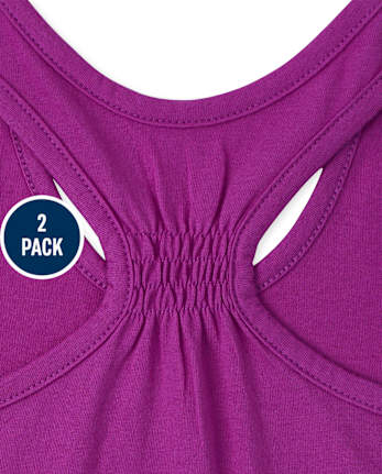 Lot de 2 débardeurs imprimés à dos smocké pour fille