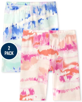 Pack de 2 pantalones cortos ciclistas con estampado para niñas