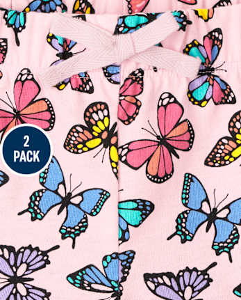 Girls Print Shorts 2-Pack