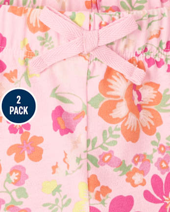 Girls Print Shorts 2-Pack