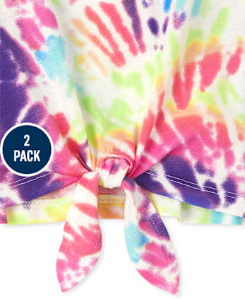 Paquete de 2 camisetas sin mangas con diseño de arcoíris para niñas