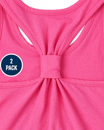 Girls Graphic Knot Back Tank Top 2-Pack