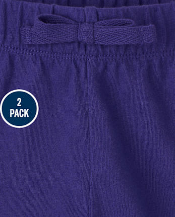 Paquete de 2 pantalones cortos estampados para niñas