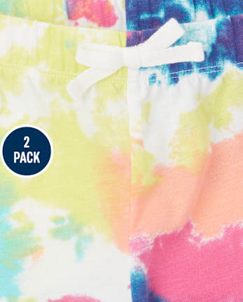 Paquete de 2 pantalones cortos estampados para niñas