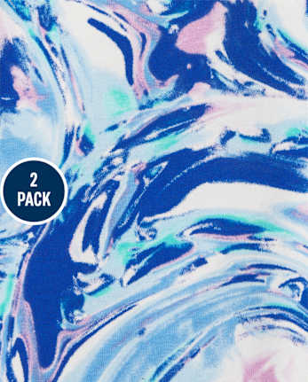 Girls Marble Bike Shorts 2-Pack