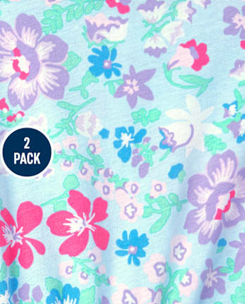 Paquete de 2 mamelucos estampados para niñas