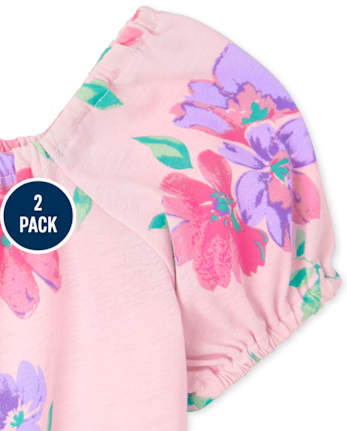 Lot de 2 hauts imprimés à épaules dénudées pour fille