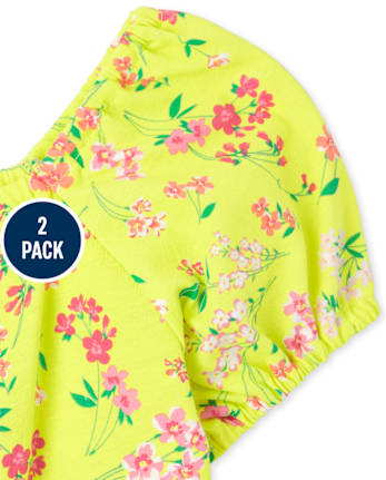 Lot de 2 hauts imprimés à épaules dénudées pour fille