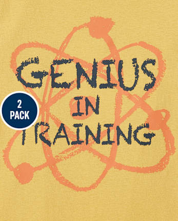 Paquete de 2 camisetas con gráfico Genius para bebés y niños pequeños