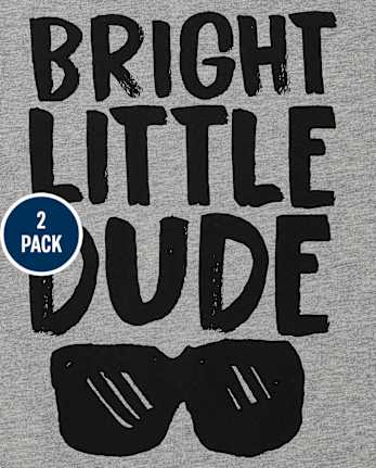 Paquete de 2 camisetas con gráfico Genius para bebés y niños pequeños