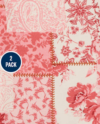 Paquete de 2 calzas de patchwork para niñas pequeñas