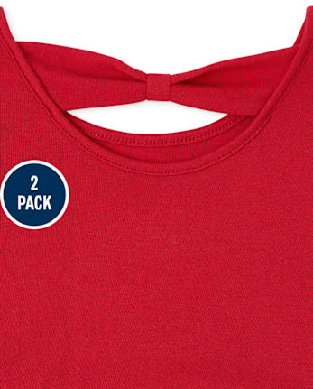 Paquete de 2 vestidos skater a cuadros para niñas pequeñas