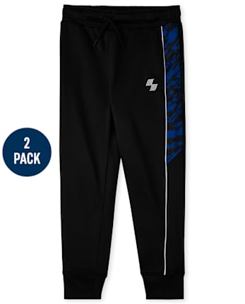 Boys Side Stripe Performance Jogger Pants 2-Pack