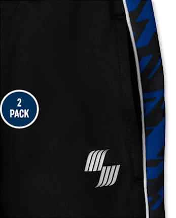 Boys Side Stripe Performance Jogger Pants 2-Pack