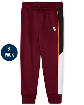 Boys Side Stripe Performance Jogger Pants 2-Pack