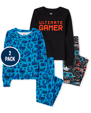 Boys Gamer Snug Fit Cotton Pajamas 2-Pack