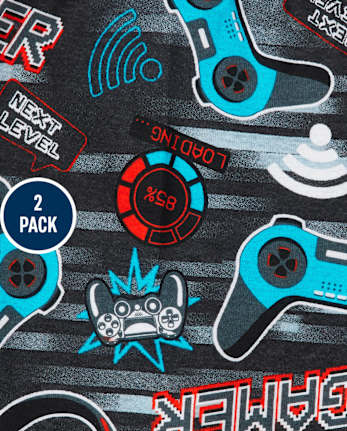 Boys Gamer Snug Fit Cotton Pajamas 2-Pack