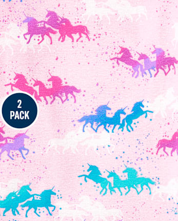 Girls Llama Unicorn Snug Fit Cotton Pajamas 2-Pack