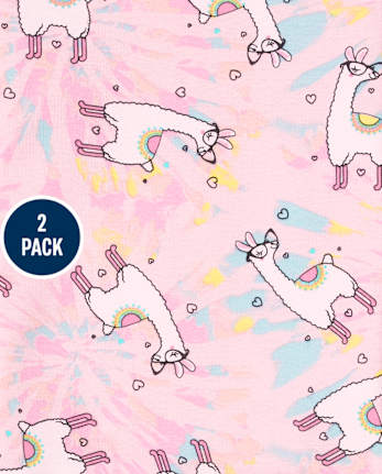 Girls Sheep Llama Snug Fit Cotton Pajamas 2-Pack