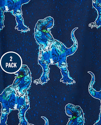 Boys Dino Shark Pajamas 2-Pack