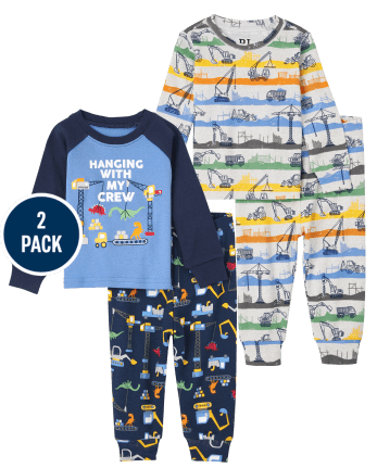 ziek Dank je Ga trouwen Baby And Toddler Boys Long Sleeve Construction Vehicle Snug Fit Cotton  Pajamas 2-Pack | The Children's Place - THUNDER BLUE