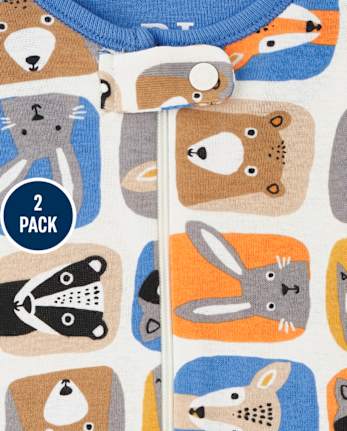 Baby And Toddler Animal Snug Fit Cotton One Piece Pajamas 2-Pack