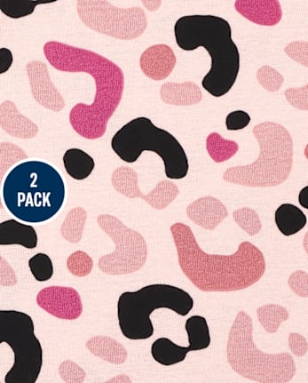 Baby And Toddler Girls Cat Leopard Snug Fit Cotton Pajamas 2-Pack