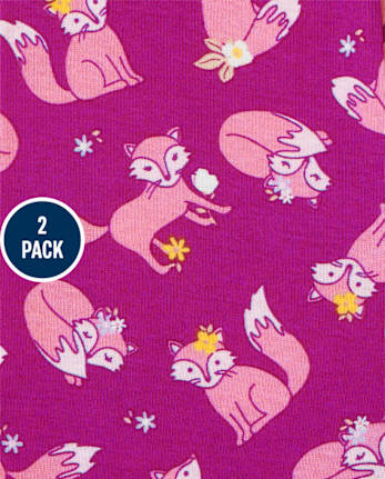 Baby And Toddler Girls Fox Squirrel Snug Fit Cotton Pajamas 2-Pack
