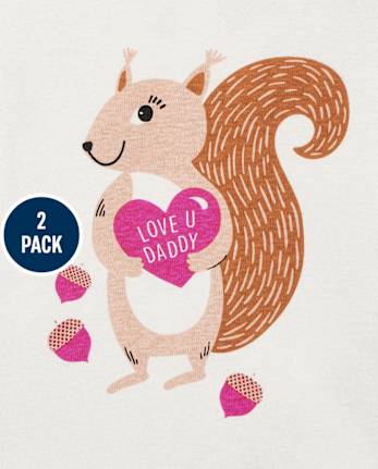 Baby And Toddler Girls Fox Squirrel Snug Fit Cotton Pajamas 2-Pack