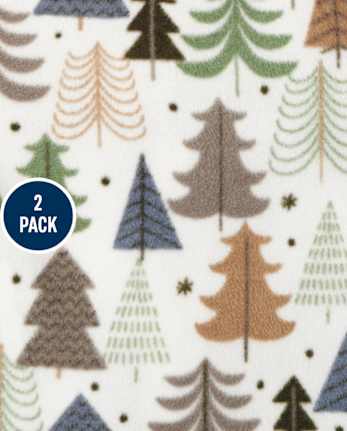 Pijama de una pieza de forro polar para bebés y niños pequeños Bear Forest, paquete de 2