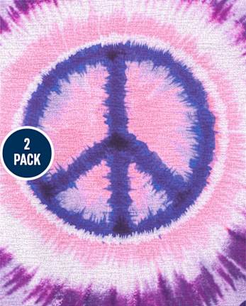 Girls Peace Tie Dye Nightgown 2-Pack